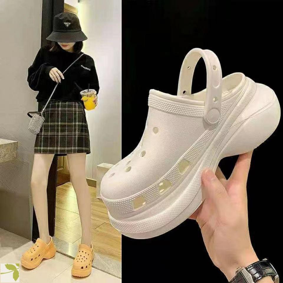 Giày crocs Cao Gót Đế Mềm Chống Trượt Thời Trang Mùa Hè Cho Nữ