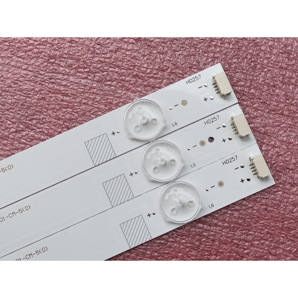 BỘ THANH ĐÈN LED TIVI SHARP 40LE280 40LE380, HÀNG MỚI 100%, BỘ 3 THANH, MỖI THANH 6 BÓNG 3V, DÀI 77,5cm