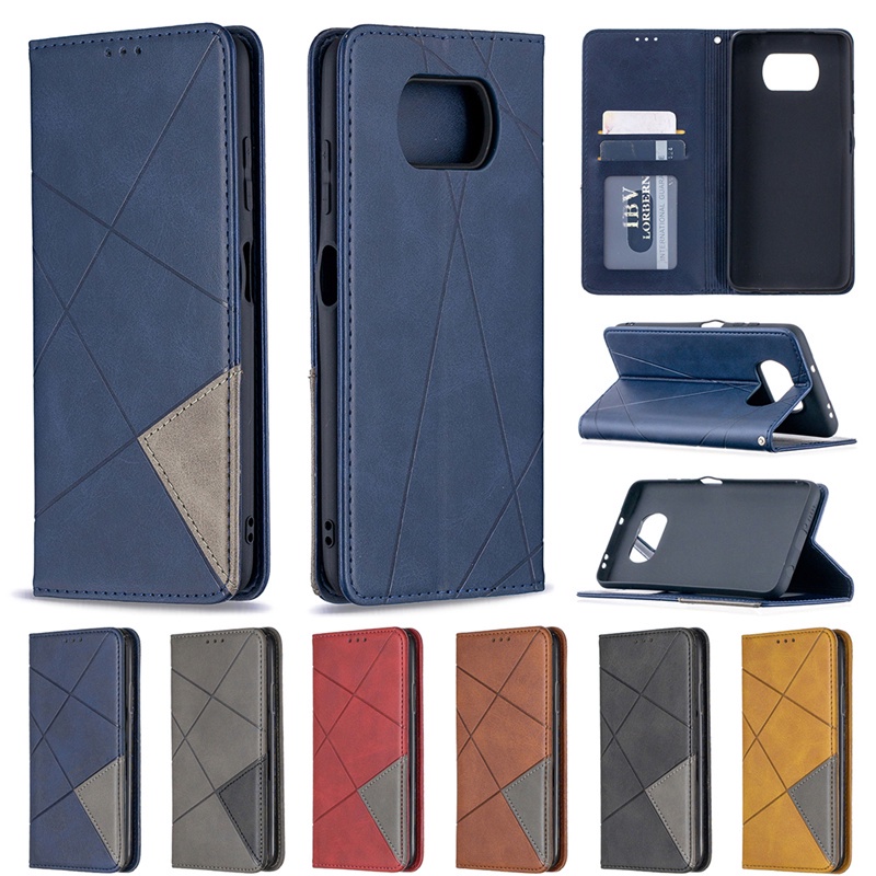 For Xiaomi POCO M4 Pro X4 X3 NFC M3 F3 Flip Phone Case Magnetic Card Slots Back Cover