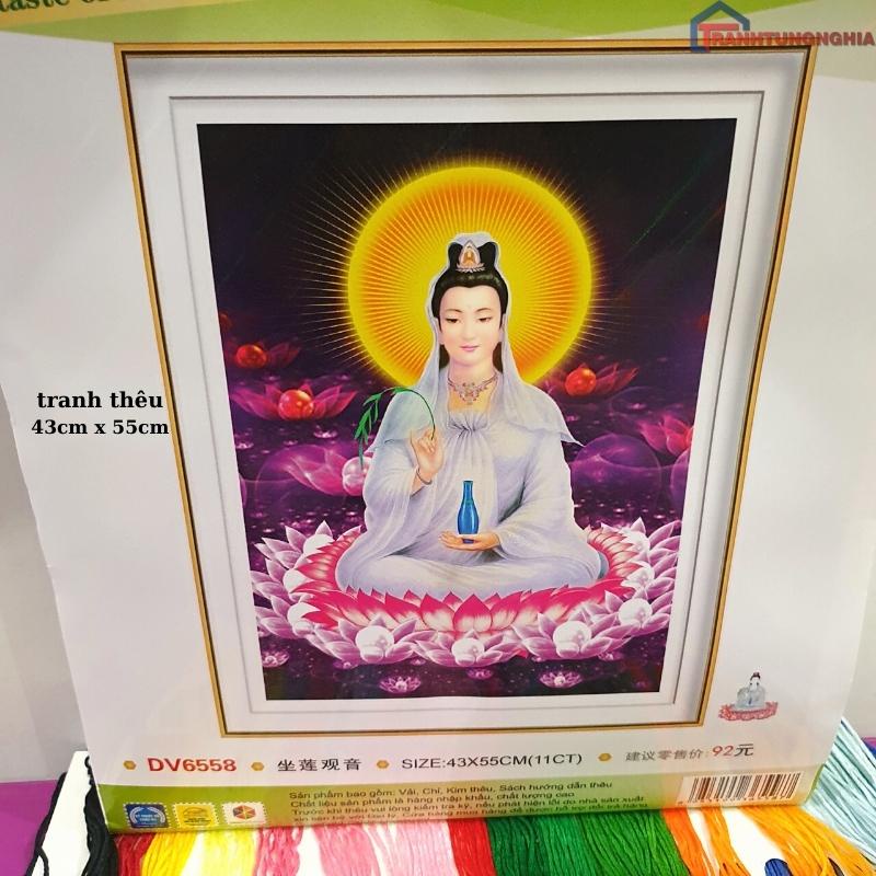 Sale tranh thêu chữ thập quan thế âm bồ tát
