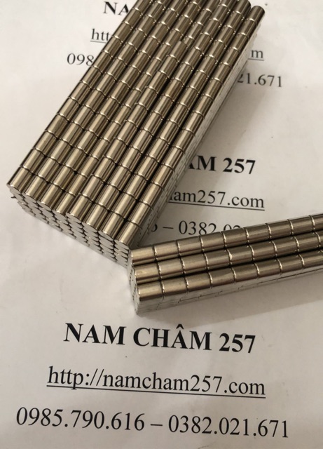 Nam châm trắng 6x8mm, loại nam châm đất hiếm lực hút mạnh