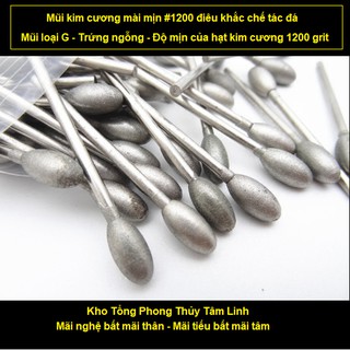 Mũi mài kim cương mịn cát mịn 1200 grit chạm khắc đá điêu khắc ngọc hàng cao cấp| Kho tổng Phong Thủy Tâm Linh