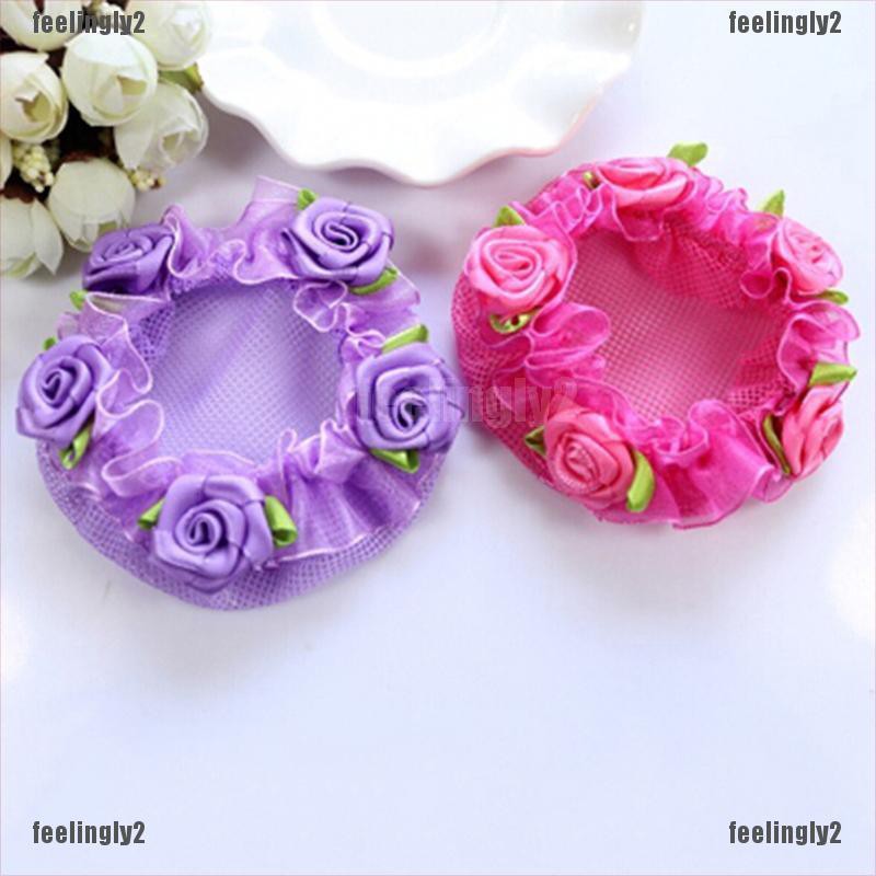 ❤Mặt Trời❤ Dây Buộc Tóc Lưới Hình Bông Hoa Xinh Xắn Cho Bé Gái