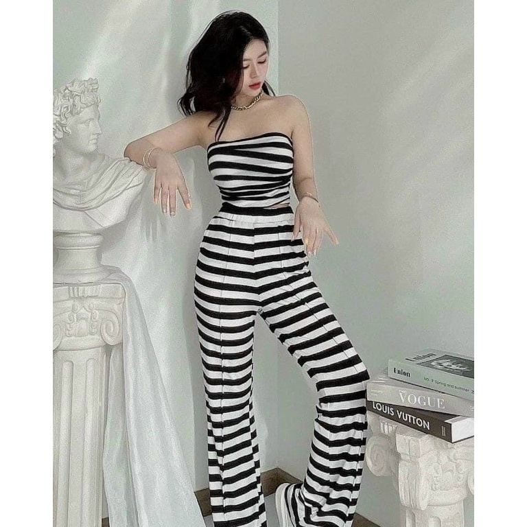 sét ngựa vằn áo ống quần dài ống rộng chất thun dày dặn lên form tôn dáng chuẩn đẹp🌸❤️⭐️😜❤️🌸tn019