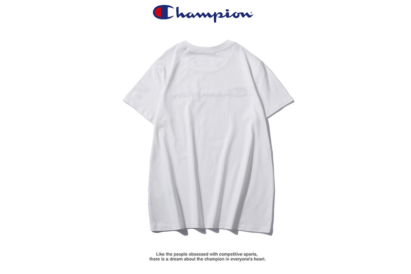 Áo Thun Cotton Tay Ngắn Cổ Tròn Thêu Chữ Champion Thời Trang Cho Phụ Nữ