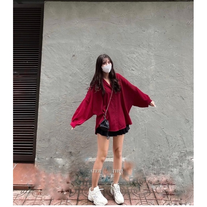 Sơ mi đũi Nhật tay phồng form rộng siêu xinh