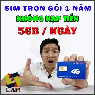 Sim 4G Mobifone 5Gb 1 Ngày - 1 Tỷ Gb Tốc Độ 3Mbps - Trọn gói 12 Tháng KHÔNG NẠP TIỀN (MDT250A/12MDT50/12FD50)