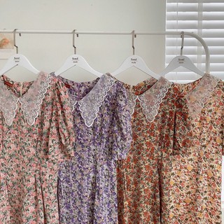 VÁY HOA NHÍ LỤA HÀN VINTAGE HÀN QUỐC