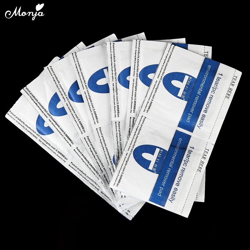 Set 20 miếng giấy cotton Monja hỗ trợ tẩy sơn móng tay chuyên dụng