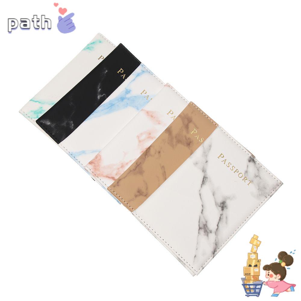 ♪Con đường♪ Vỏ Bọc Hộ Chiếu Bằng Da PU Họa Tiết Đá Cẩm Thạch Chống Thấm Nước