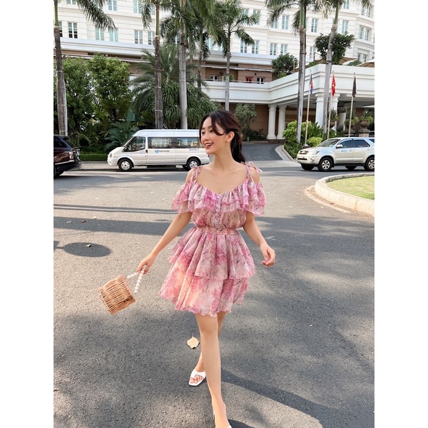Váy nữ hoa nhí dáng chữ A chất liệu voan sang trọng MIEU - JMR04