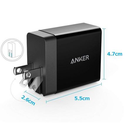 Cốc Sạc Anker PowerPort 2 Lite 12W Chính Hãng Có Power IQ