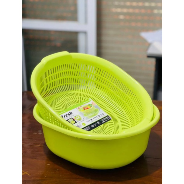 Set 2 rổ chậu nhập Nhật chất lượng dung tích 5.3L (bộ gồm: 1 rổ + 1 chậu)