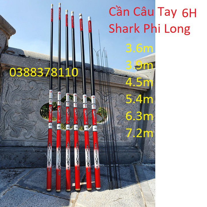 Cần Câu Tay Shark Phi Long 6H, Tặng Kèm Thêm Ngọn Phụ - CT 17