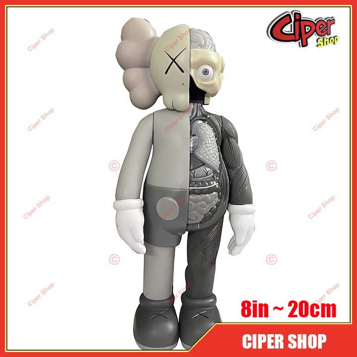 Mô hình Kaws Giải Phẫu Đứng - Xám 8in - 20cm