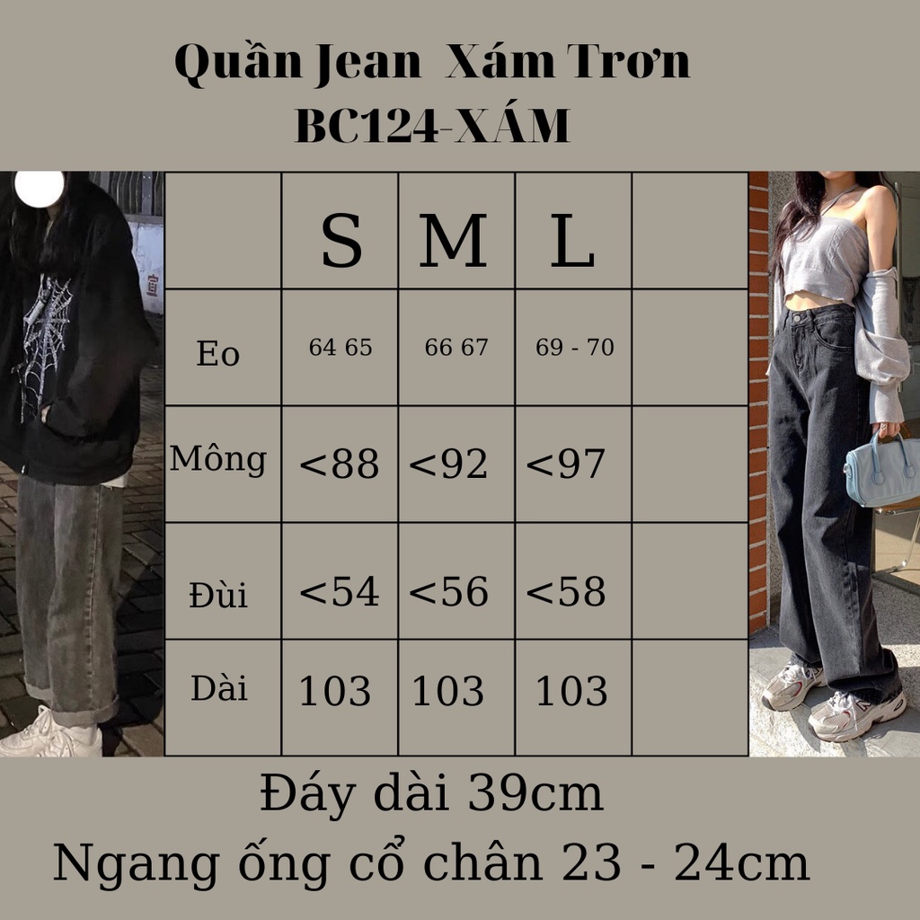 Quần Jean Nữ Ống Suông Dài Lưng Cao Tôn dáng hách chân