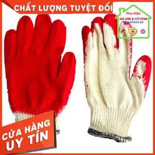 [ XẢ KHO ] Găng tay sợi phủ cao su đỏ (1 đôi)
