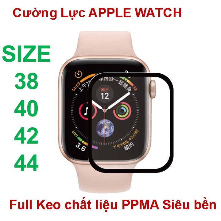 Cường Lực dẻo  Apple Watch Full keo Siêu bền full size 38 / 40 / 42 / 44