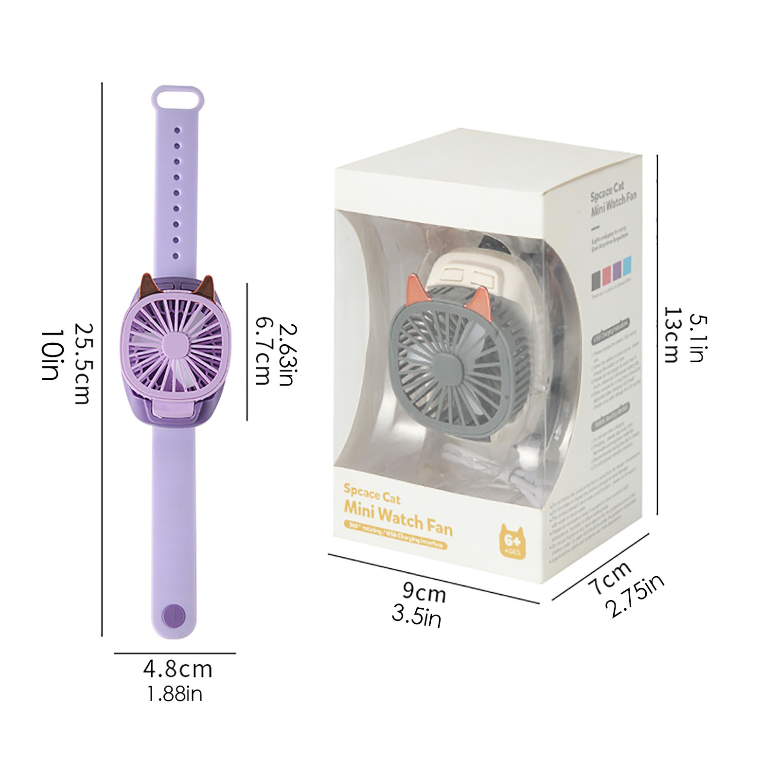 New Creative Children Watch Fan Students Outdoor Portable Mini Handheld Charging Small Fan