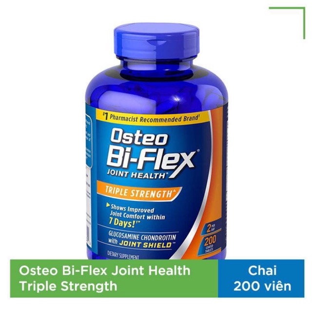 [Date 2024]Osteo Bi-Flex Joint Health bổ sung Glucosamine, Chondroitin, MSM, Collagen, HA, Chai 200 viên