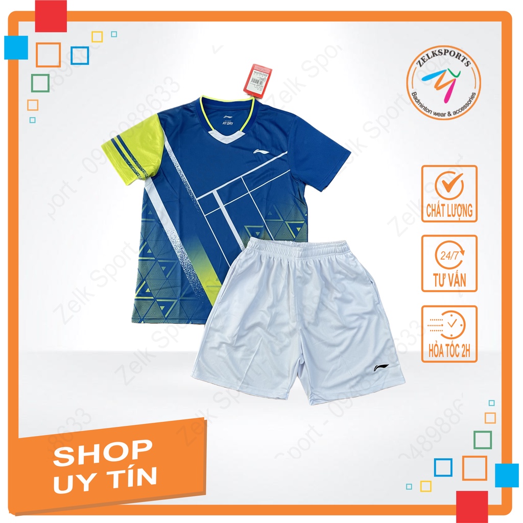 Quần áo cầu lông Lining 6240 Xanh (nam,nữ)