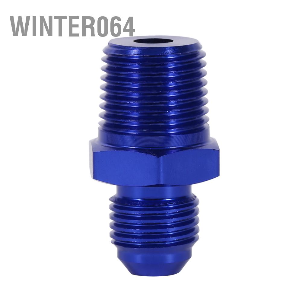 Winter064 Aluminum Male Flare AN6 To 3/8&quot; NPT Straight Fuel Oil Fitting Adapter Blue