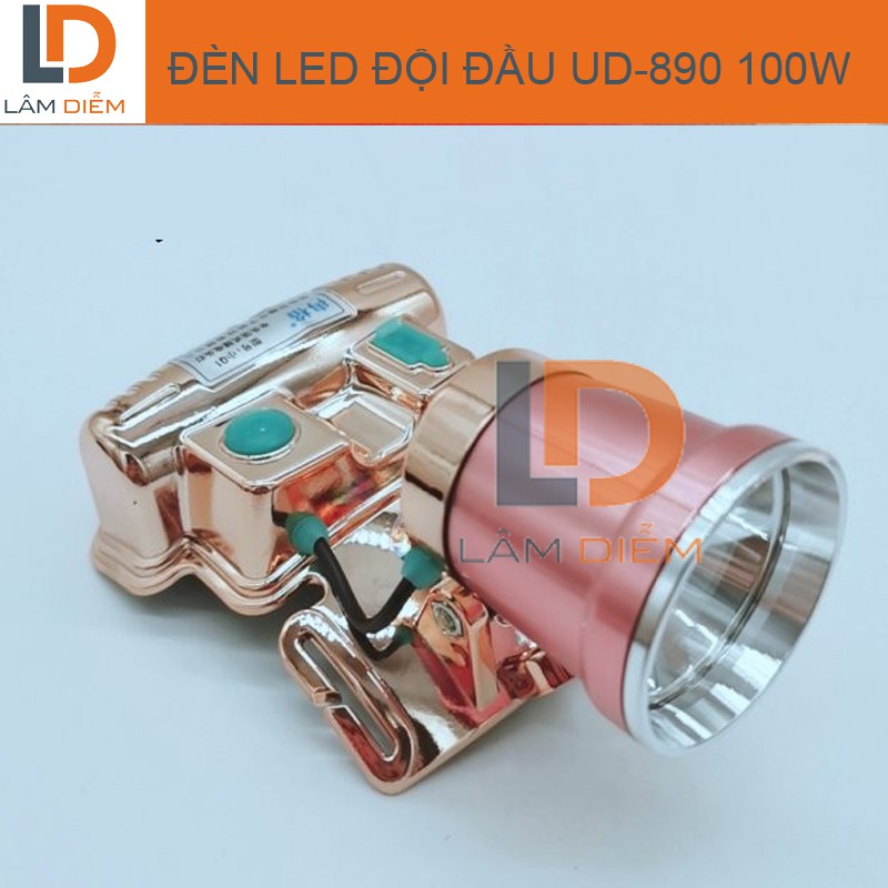 ĐÈN PIN ĐỘI ĐẦU LED SIÊU SÁNG 4 CHẾ ĐỘ SÁNG UD 890 100W