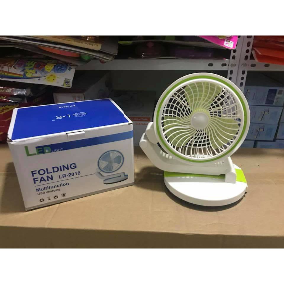 Quạt Sạc Tích Điện Gấp Gọn Folding Fan lR - 2018, Siêu Tiện Lợi