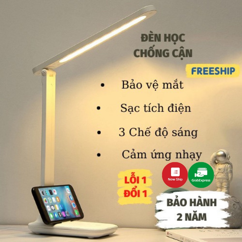 Đèn Học Để Bàn, Đèn Học Chống Cận Gấp Gọn LED USB Cao Cấp, Cảm Ứng Tích Điện Thông Minh, ASAKI OFFICIAL