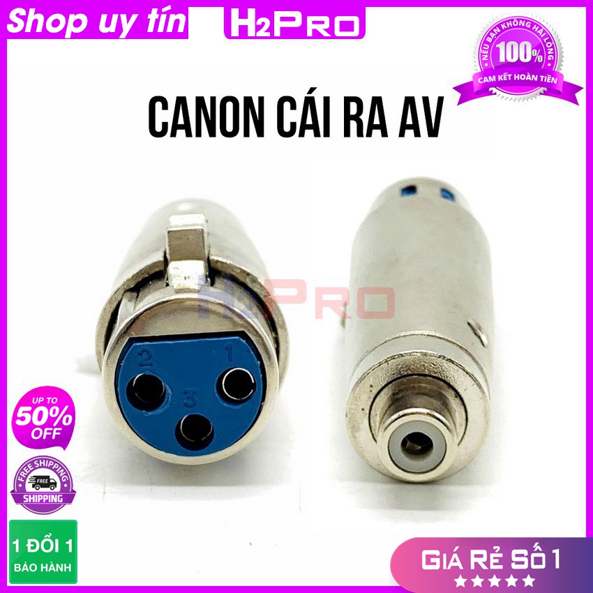 1 Jack Canon Đực Ra Av, 1 Giắc Canon Cái Ra Av Hoa Sen Cao Cấp, Chống Nhiễu, Truyền Tín Hiệu Tốt -H2Pro Audio