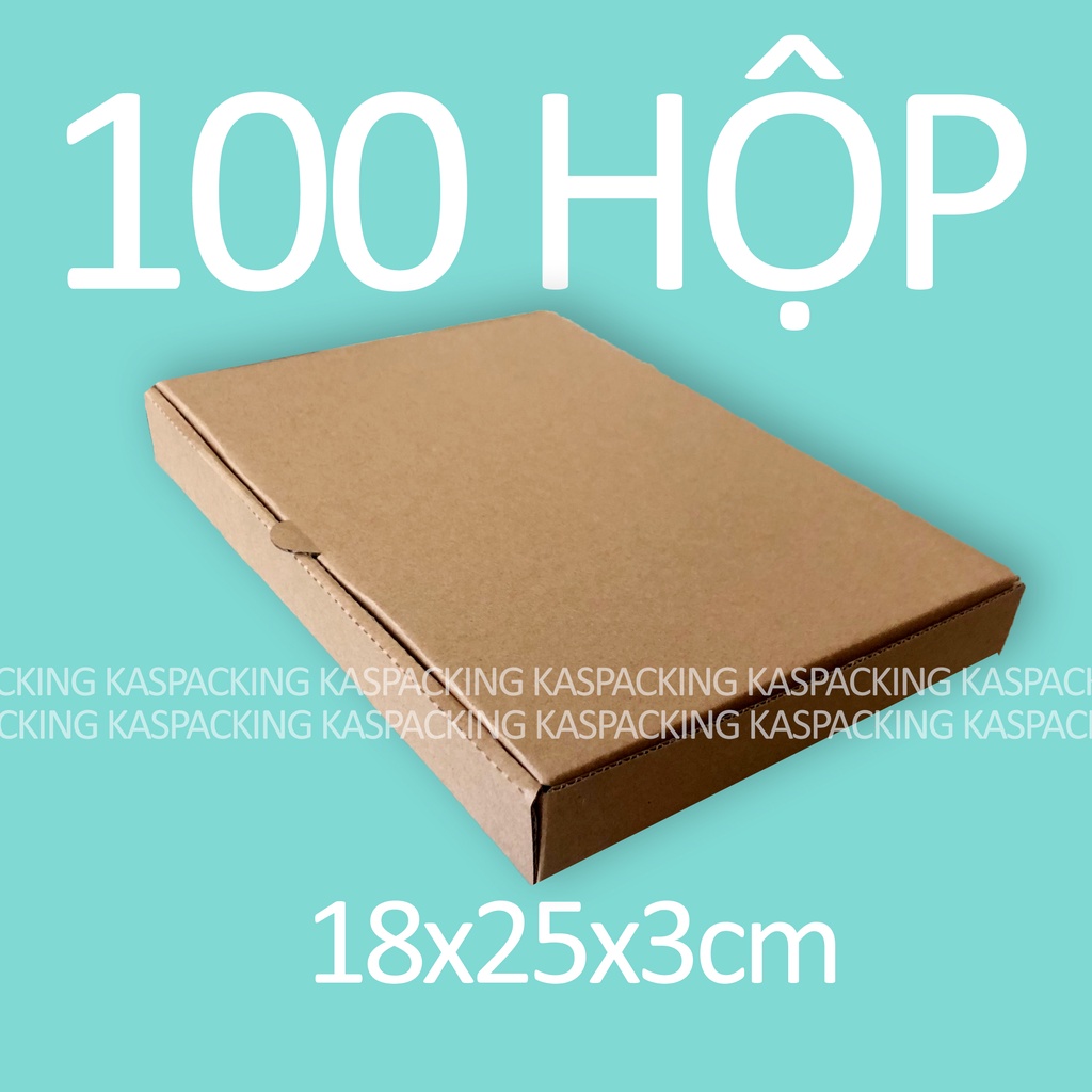 18x25x3 cm - 100 Thùng hộp carton để đựng hàng.