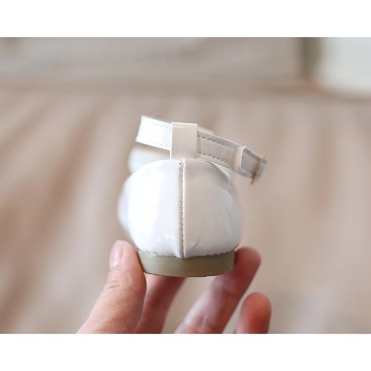 Giày Da Đế Bằng Chống Trượt Đính Nơ Đáng Yêu Cho Bé Gái 0-8 Tuổi