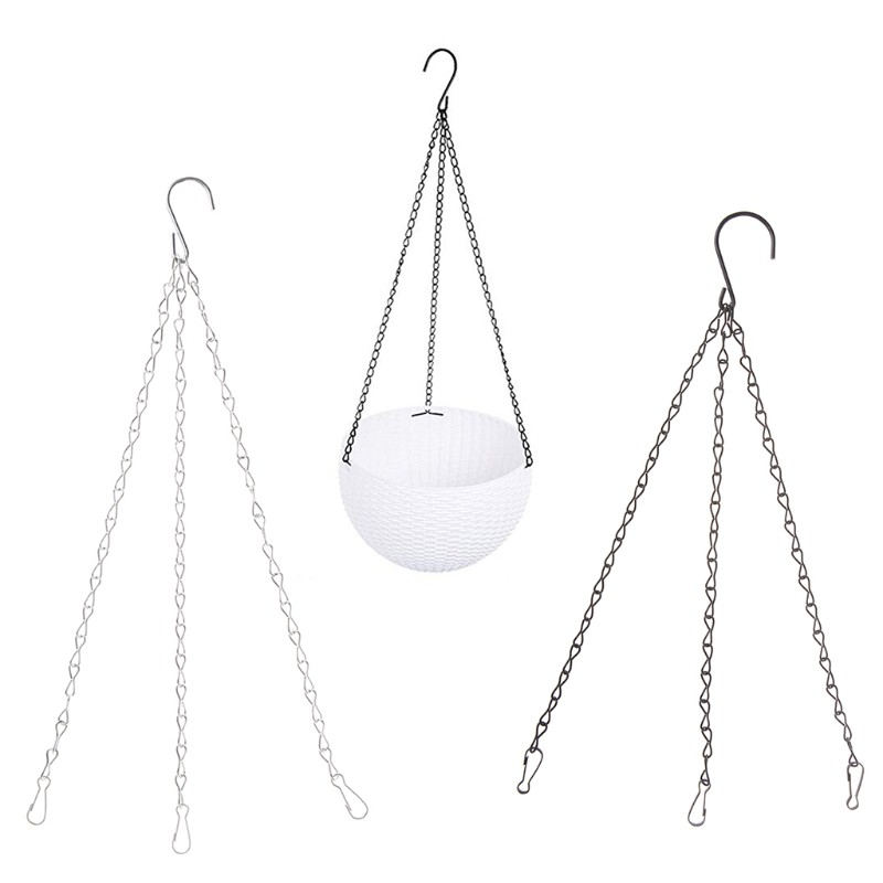 Dây xích treo chậu hoa 3 điểm bằng sắt tiện dụng cho sân vườn