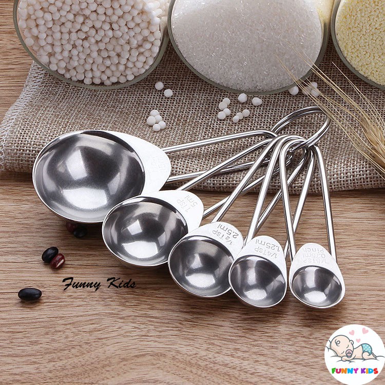 Set 5 thìa đong gia vị INOX 304, Funny Kids Shop