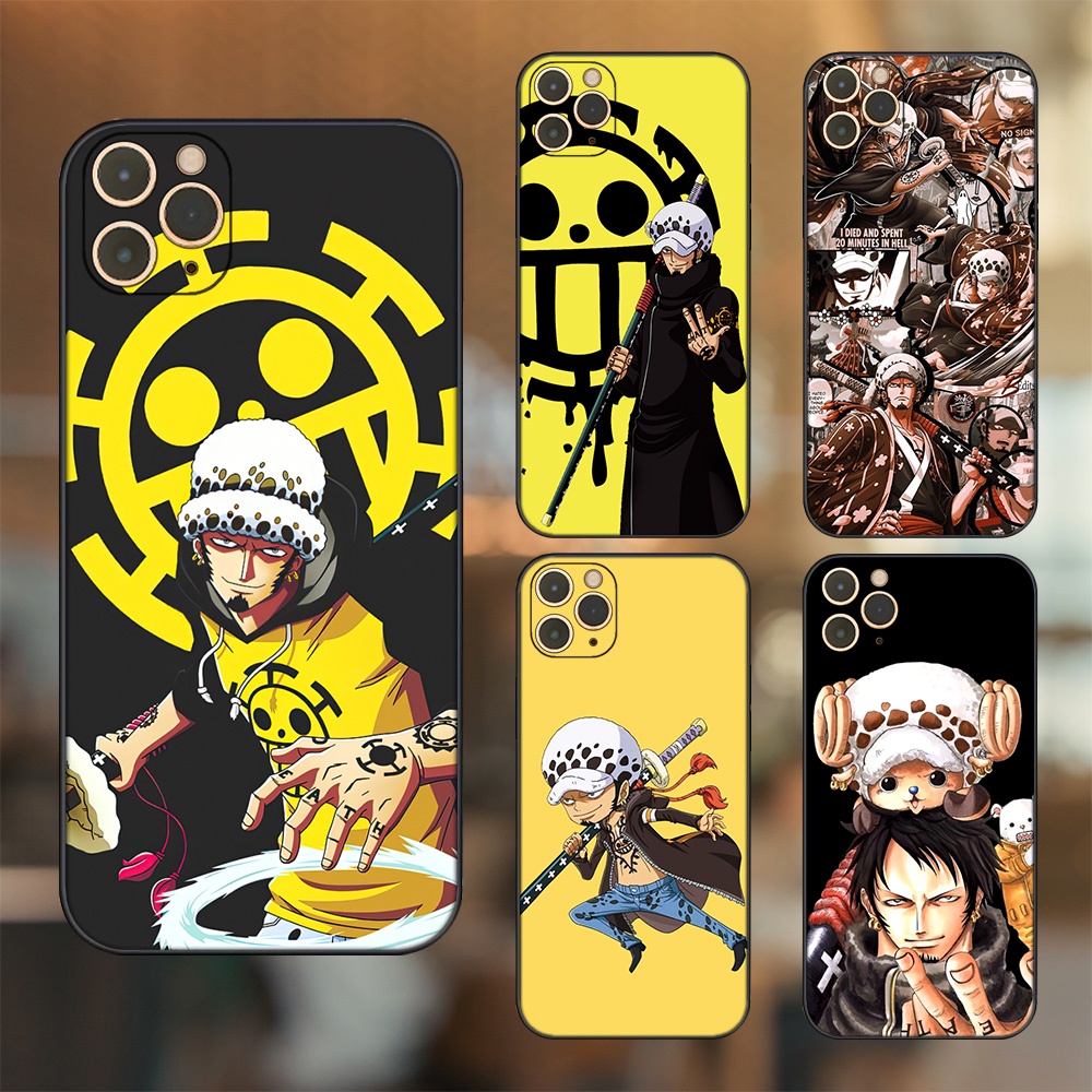 Ốp lưng iPhone 11 Pro Max dẻo đen cạnh vuông in hình Law One Piece