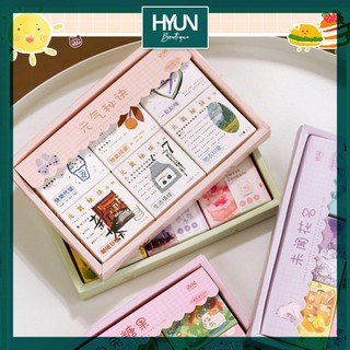 300 Sticker dán trang trí - hình dán dễ thương theo chủ đề Hyun Boutique hoặc Hộp lẻ 50 sticker - 2