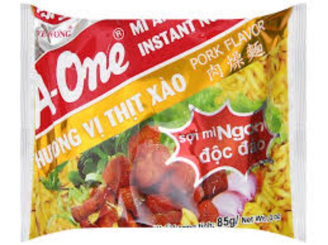 Mì ăn liền A- one thịt xào , bò, lẩu thái, ớt xanh