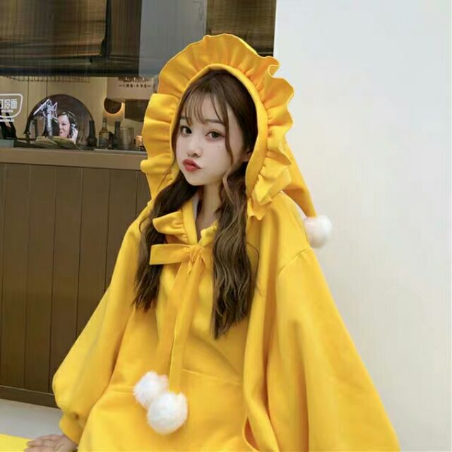 [oder] 😱 áo hoodie ulzzang tay bồng mũ nhọn ông già Noel hot trend kèm ảnh thật