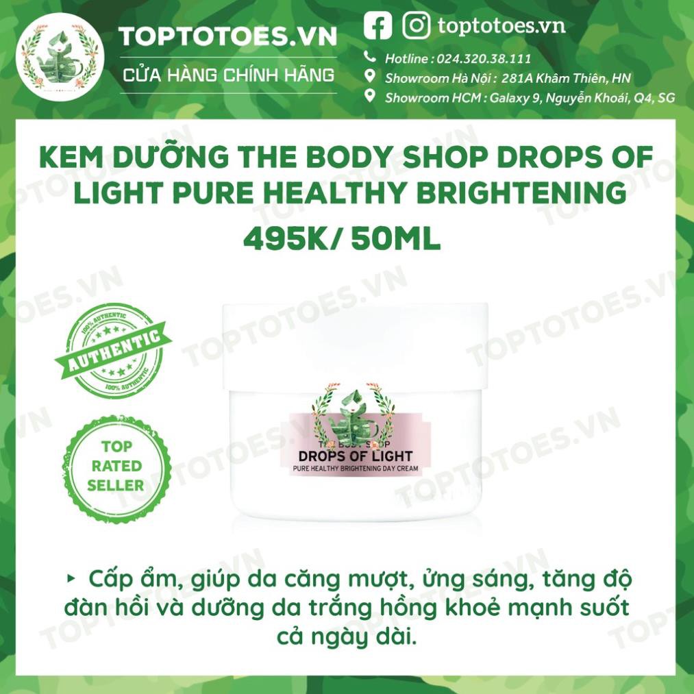 Bộ sản phẩm Drops of Light The Body Shop dưỡng da trắng hồng sữa rửa mặt, essence, serum, kem dưỡng