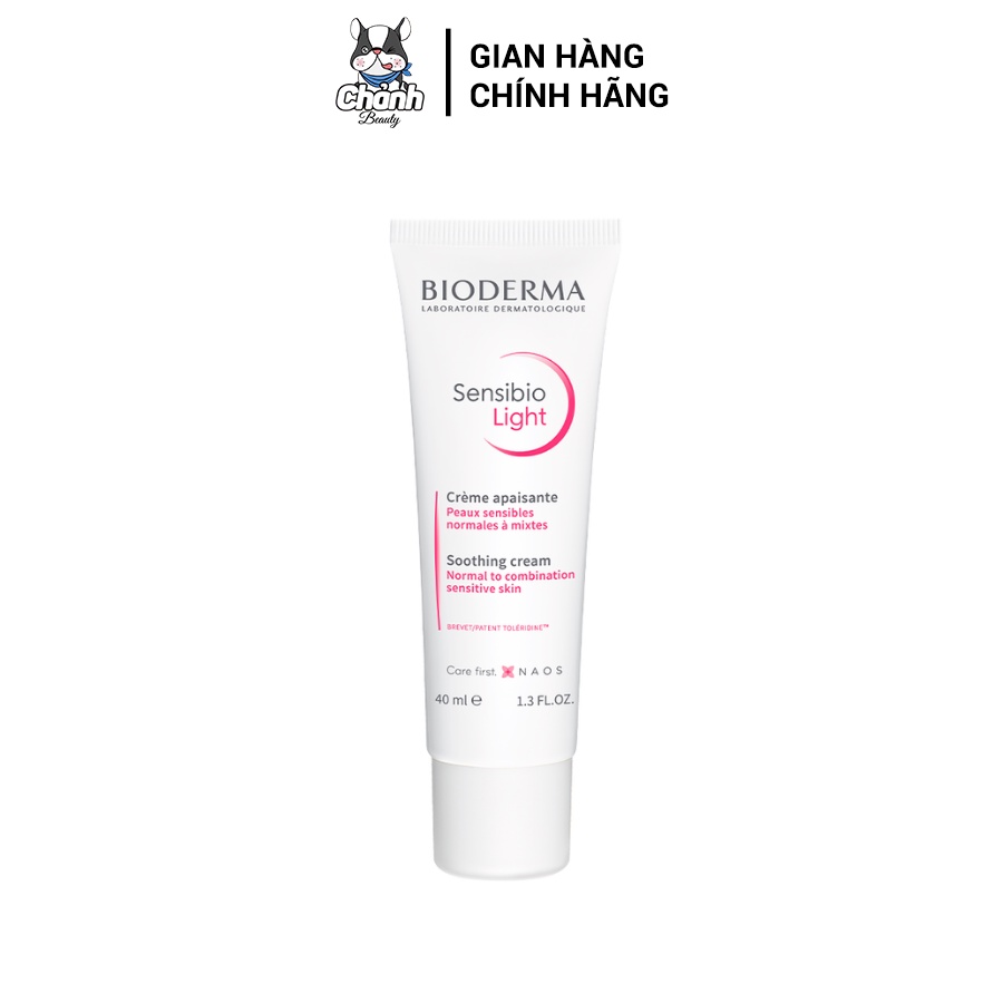 BIODERMA - Kem Dưỡng Ẩm Bioderma Cho Da Nhạy Cảm 40ml Sensibio Light Cream