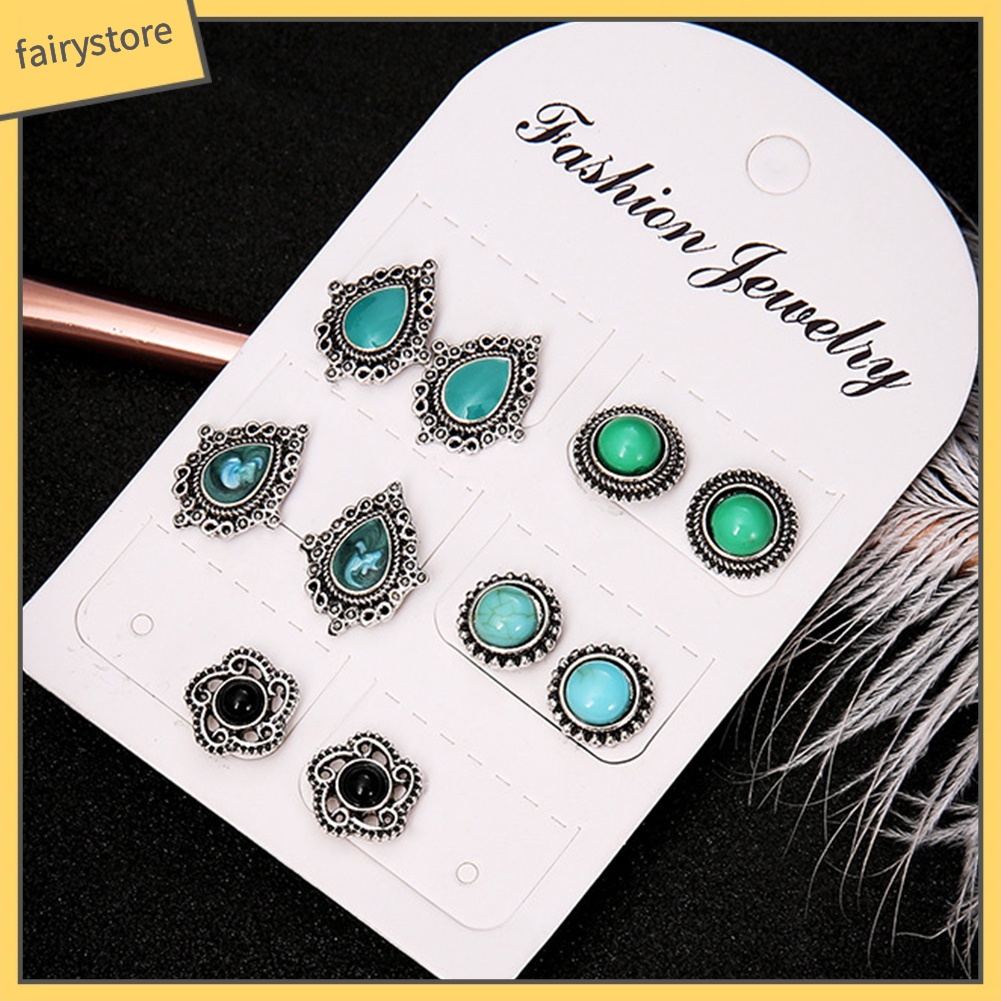 Set 5 đôi khuyên tai phong cách bohemian thời trang thời thượng cho nữ