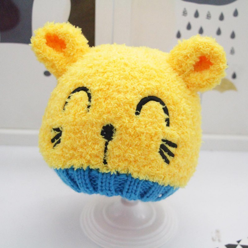 Mũ cotton len đan ấm áp dành cho bé yêu