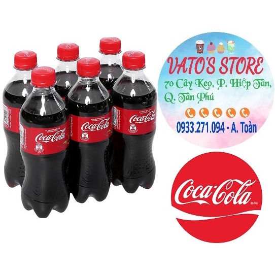 Thùng 24 chai Nước ngọt COCA COLA 390ml / Lốc 6 chai COCACOLA đỏ vị nguyên bản 390ml