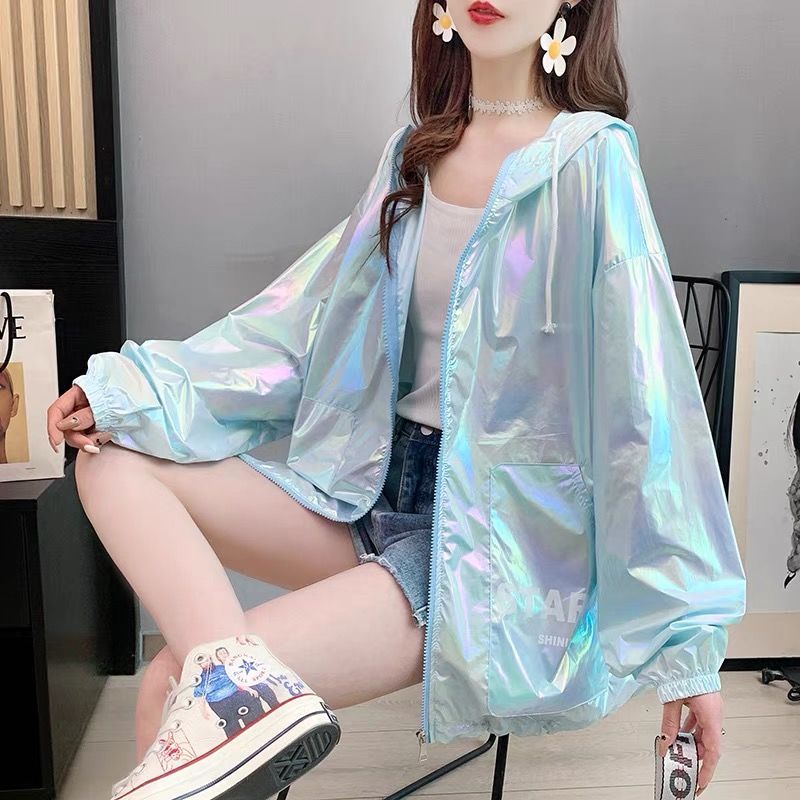 Áo Khoác Chống Nắng Mỏng Có Mũ Trùm Dáng Rộng Thời Trang Mùa Hè Hàng Mới 2022 Dành Cho Bạn Nữ