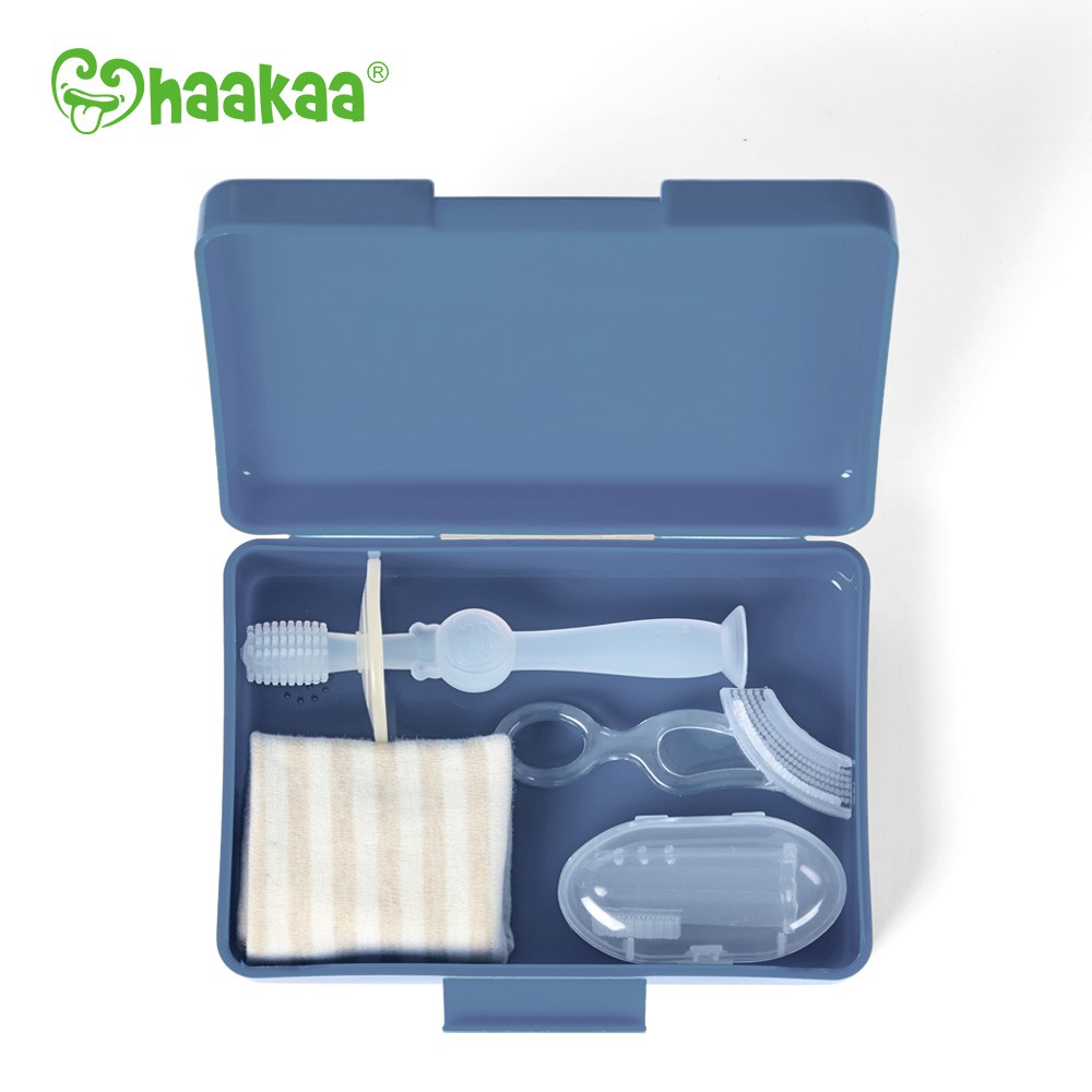 Bộ chăm sóc răng miệng silicone HaaKaa | Vệ Sinh Răng Miệng Cho Bé Không Gây Đau Miệng