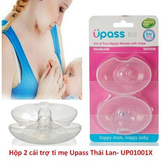 [Chính Hãng] Bộ 2 chiếc trợ ty mẹ kèm hộp Upass - Núm trợ ti silicon cho bé bú