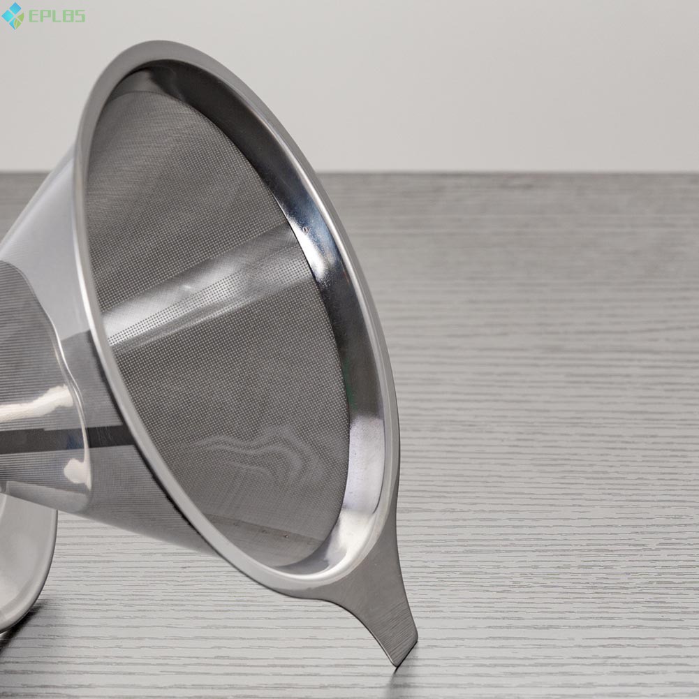 EPLBS Reusable Stainless Steel Pour Over Coffee Filter Cone Dripper with Cup Stand