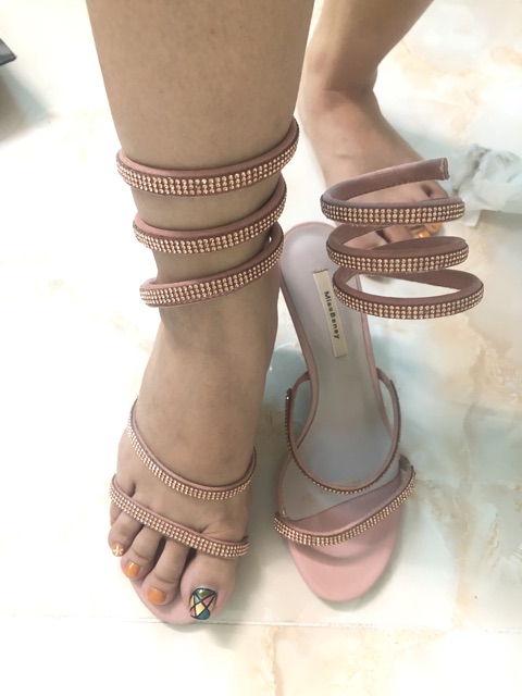 Dép cao đính đá xoắn