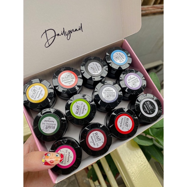 Set gel vẽ 12 hũ Rimi màu cao cấp