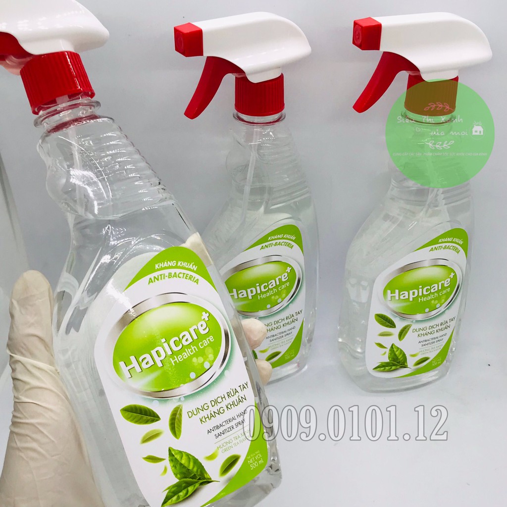 Dung dịch rửa tay kháng khuẩn Hapicare+ chính hãng, dung dịch xịt khuẩn chai vòi xịt 500ml | BigBuy360 - bigbuy360.vn